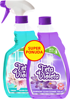 Sredstvo za čišćenje stakla + dodatno punjenje Teta Violeta