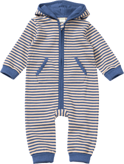 Overall mit Kapuze und Ringel-Muster, blau, Gr. 68 ALANA