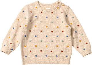 Strickpullover mit bunten Noppen, beige, Gr. 86 ALANA