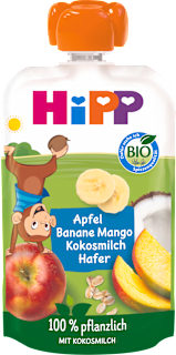 Gyümölcspüré Alma-banán-zab, 1 éves kortól HiPP
