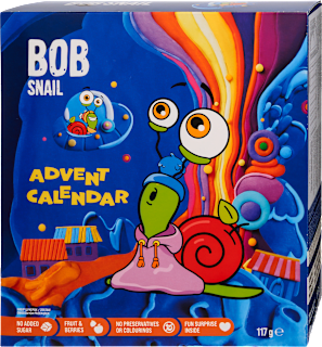 Adventi kalendárium gyümölcs édességekkel Bob Snail