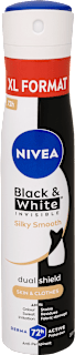 Deo spray Black & White Invisible Silky Smooth, nagy kiszerelés NIVEA