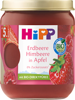 Bio bébidesszert alma eperrel és málnával 5 hónapos kortól HiPP