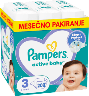 Plenice velikost 3 - mesečno pakiranje (6-10 kg) Pampers active baby