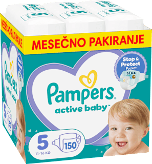 Plenice velikost 5 - mesečno pakiranje (11-16 kg) Pampers active baby