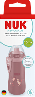Trinkflasche Kinder First Choice Push-Pull braun, 450 ml NUK