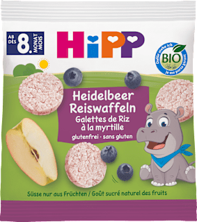 Bio puffasztott rizskorong, almás-áfonyás, 8 hónapos kortól HiPP