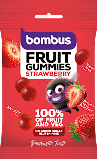 Ovocné kúsky Fruit Energy Strawberry Gummies bombus