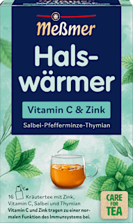 Kräutertee, Halswärmer mit Zink, Vitamin C, Salbei & Thymian (16 Beutel) Meßmer