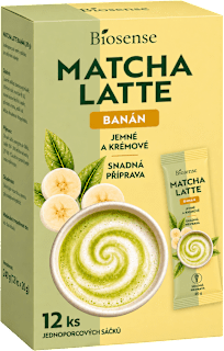 matcha latte s příchutí banán 12x20 g Biosense