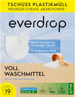 Vollwaschmittel Pulver Zitrone Lavendel Zedernholz everdrop