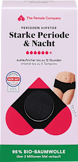 Periodenunterwäsche Hipster Starke Periode & Nacht schwarz, Gr. M The Female Company