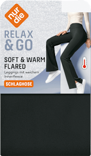 Flared Leggings mit Innenfleece schwarz Gr. 44/46 nur die