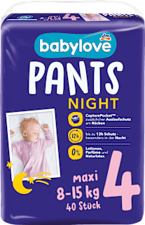 Nočne hlačne plenice maxi, 8-15 kg babylove