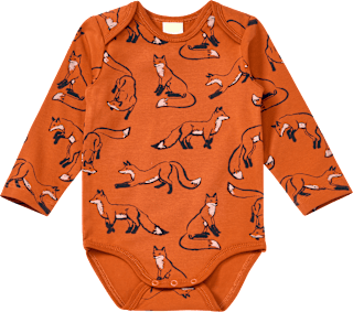 Body Langarm Pro Climate mit Fuchs-Muster, braun, Gr. 86/92
 ALANA