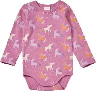 Body Langarm mit Einhorn-Muster, rosa, Gr. 98/104
 ALANA