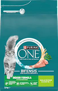 Trockenfutter Katze mit Truthahn & Vollkorn Getreide, Indoor Formula, Adult PURINA ONE