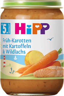 Menü Früh-Karotten mit Kartoffeln & Wildlachs ab dem 5. Monat HiPP