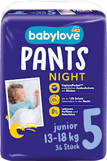 Nočne hlačne plenice 5, 13-18 kg babylove