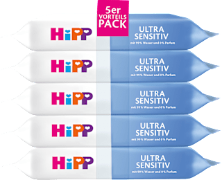 Feuchte Toilettentücher Ultra Sensitiv Vorteilspack (5x48 St) HiPP Babysanft
