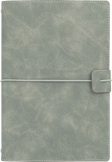 Journal-Set mit 2 Notizheften & Cover aus PU, grau (14x21 cm) Jean&Len