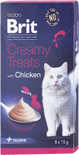 Pochúťka pre mačky Premium By Nature Creamy Treats - kura Brit