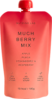 Much Berry Mix voćna kaša - jabuka, breskva, jagoda i malina Nutrino Lab