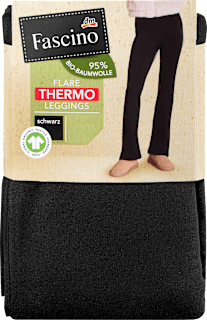 Leggings Thermo Flared mit Bio-Baumwolle schwarz Gr. 50/52 Fascino