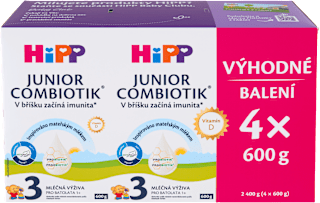 pokračovací mléčná kojenecká výživa 3 Junior Combiotik 12m, 4x600g HiPP