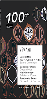 Schokolade, Edel Bitter 100% Cacao Nibs Vivani