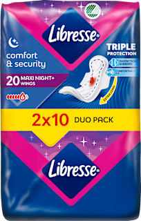 Дамски превръзки GOOD NIGHT+ Maxi, Duo Pack Libresse