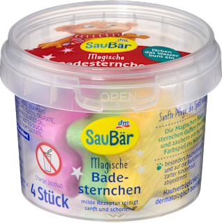 Kinder Badezusatz Badesternchen im Tiegel (4x15 g) SauBär
