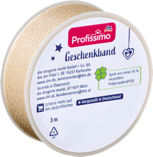 Geschenkband Glitzer, gold (3 m) Profissimo