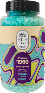Sali da bagno Riviera 1960 Peonia e legni chiari White Castle