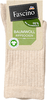 Socken mit Bio-Baumwolle & Ripp-Struktur beige Gr. 35-38 Fascino