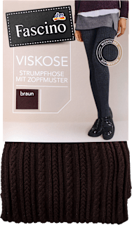 Strumpfhose mit Viskose & Zopf-Muster braun Gr. 38/40 Fascino
