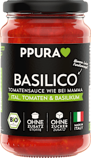Tomatensauce, Basilico, ital. Tomaten & Basilikum PPURA