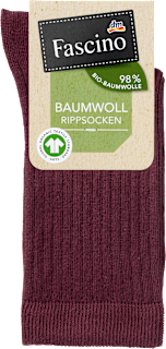 Socken mit Bio-Baumwolle & Ripp-Struktur bordeaux Gr. 39-42 Fascino