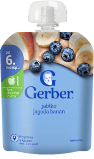 Mus owocowy jabłko, jagoda, banan po 6. miesiącu życia Gerber