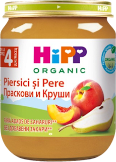 Piure de piersici și pere ECO HiPP