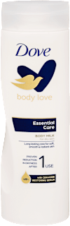 Bőrtápláló testápoló Essential Care száraz bőrre Dove