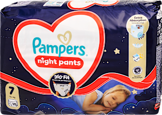 Éjszakai bugyipelenka, 7-es méret, 15kg+ Pampers night pants