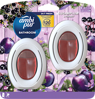 Fürdőszobai illatosító duo Sugarplum & Cherry 2x8ml ambi pur