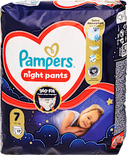 Éjszakai bugyipelenka, 7-es méret, 15+kg Pampers night pants
