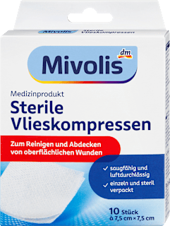 Sterile Kompressen 7,5 cm x 7,5 cm Mivolis