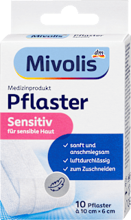 Pflaster Sensitiv 10 cm x 6 cm, 10 Stück Mivolis