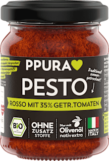 Pesto, Rosso mit 35 % getrocknete Tomaten PPURA