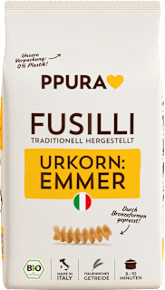 Nudeln, Fusilli aus Emmer PPURA