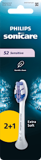 Zamjenska glava za električnu četkicu S2 Sensitive - Extra Soft (2 + 1) Philips Sonicare