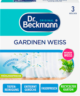 Gardinen Weiß für Tiefenreinigung & Faserfrische Dr. Beckmann